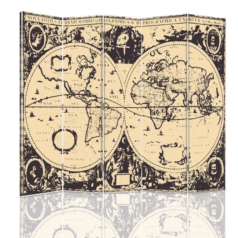 Modern room divider - Vintage world map | FEEBY
