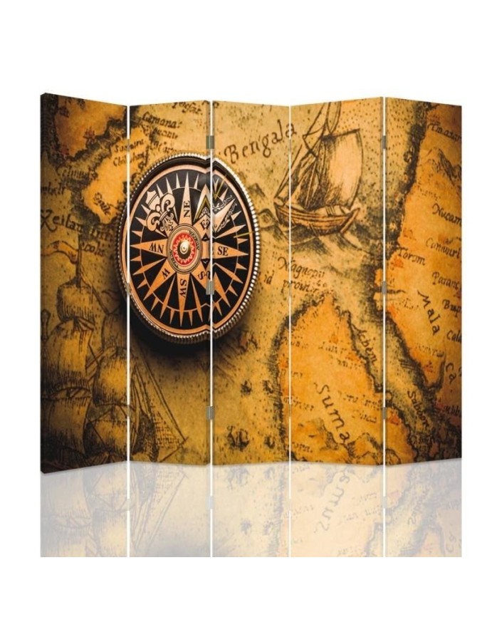 room divider - Compass on an old map | FEEBY