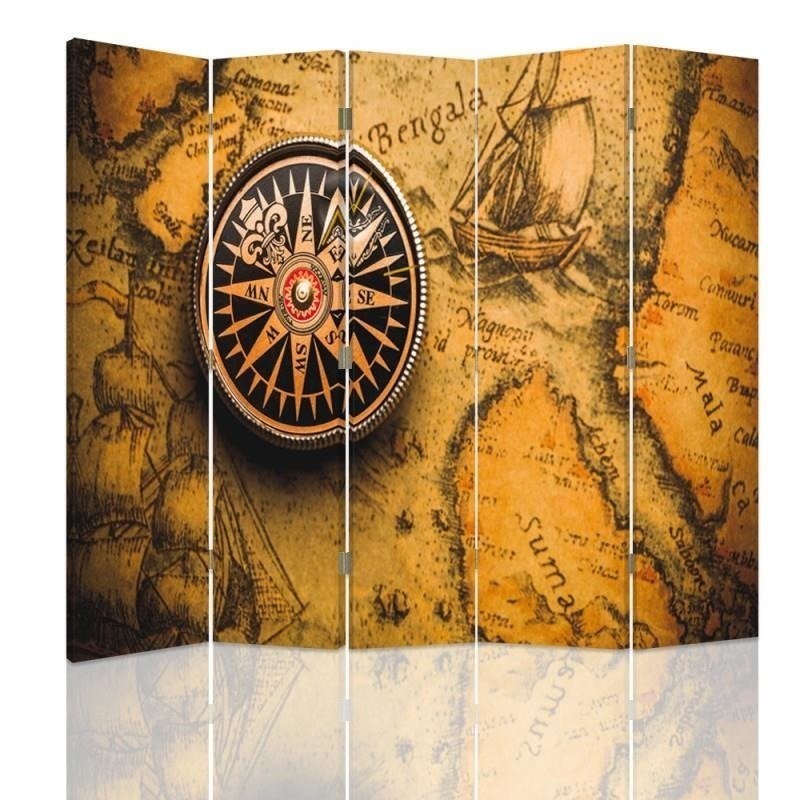 room divider - Compass on an old map | FEEBY