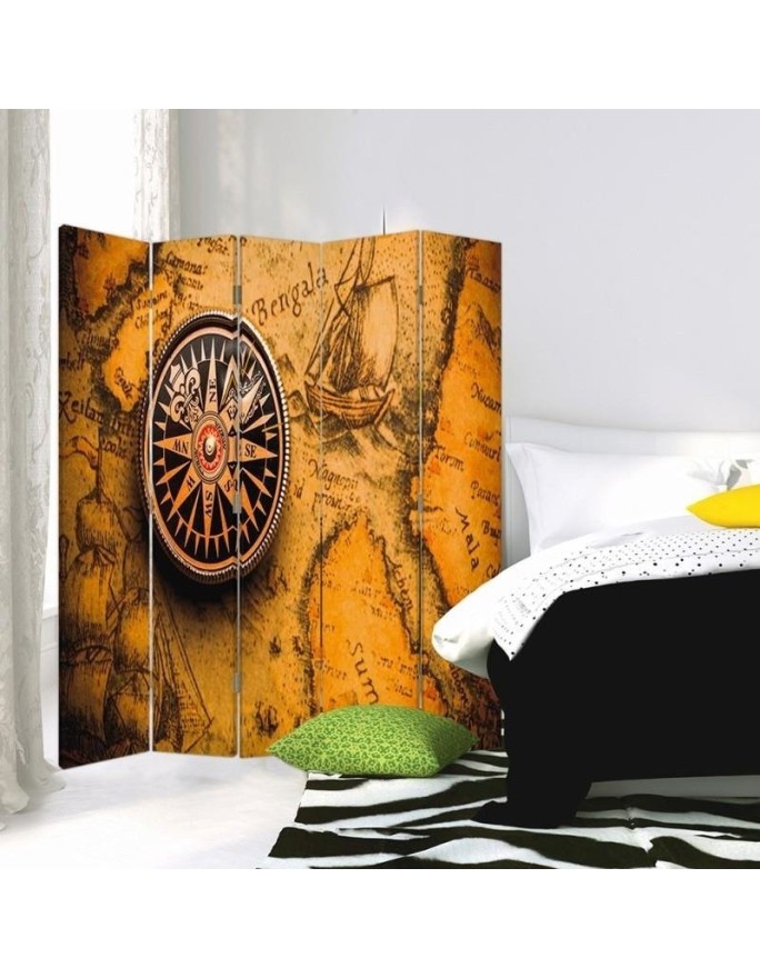 room divider - Compass on an old map | FEEBY