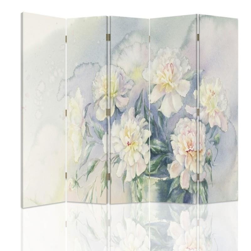 Decorative room divider - Delicate pastel flowers | FEEBY