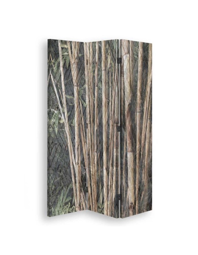 Double-sided screen - Bamboo stalks in brown | FEEBY