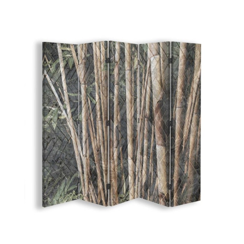 Double-sided screen - Bamboo stalks in brown | FEEBY