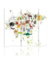 Children's room divider - World map with animals | FEEBY