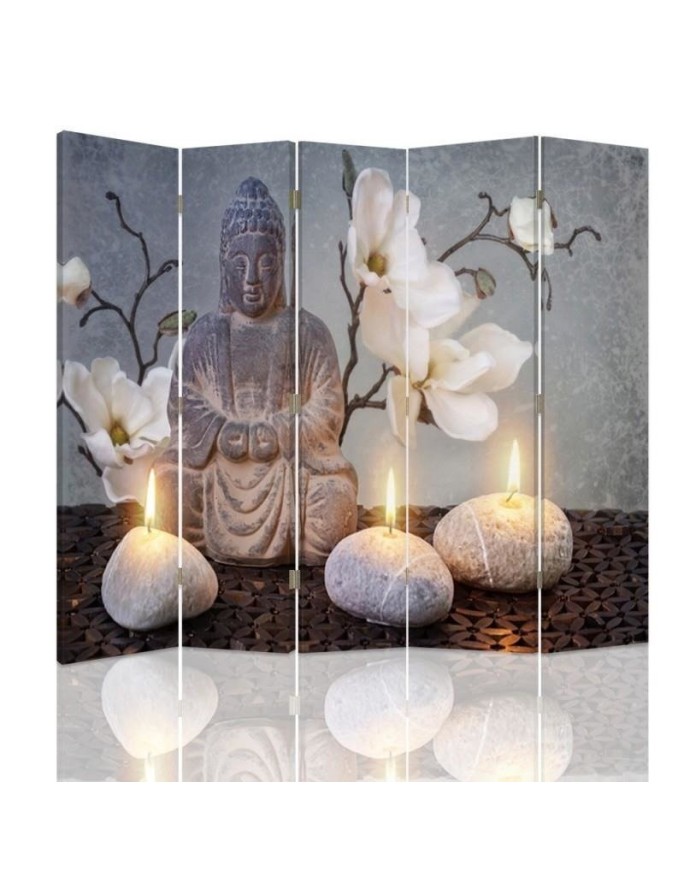Rotating room divider - Buddha in candlelight | FEEBY