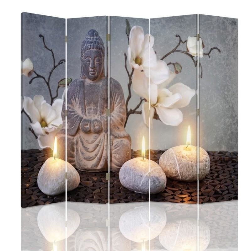 Rotating room divider - Buddha in candlelight | FEEBY