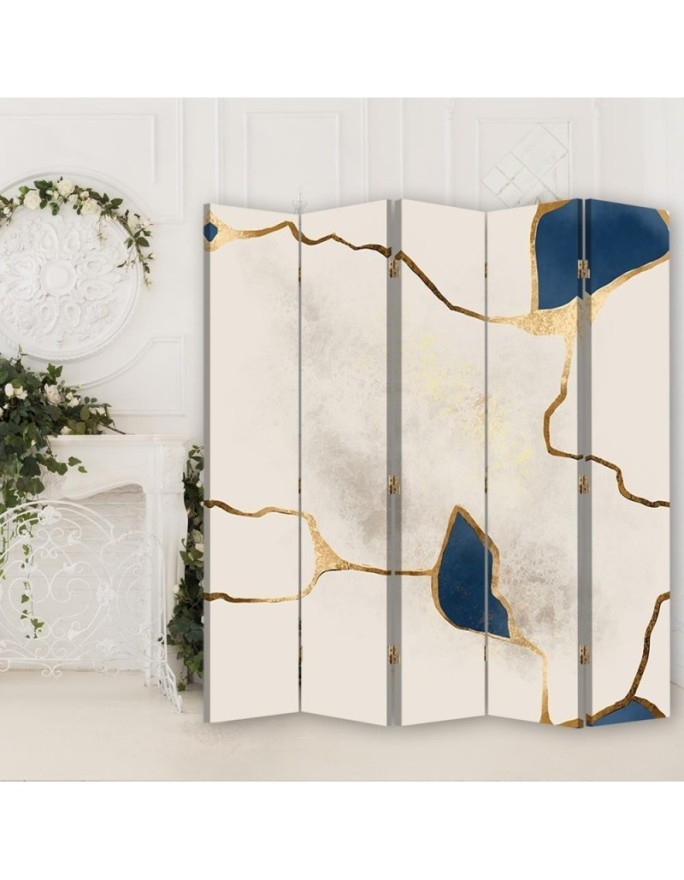 room divider - Blue and gold lines | FEEBY