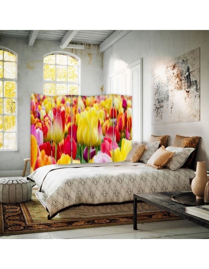 Multipart screen - Multicoloured tulips | FEEBY