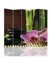 Bathroom divider - Zen with pink orchid flower | FEEBY
