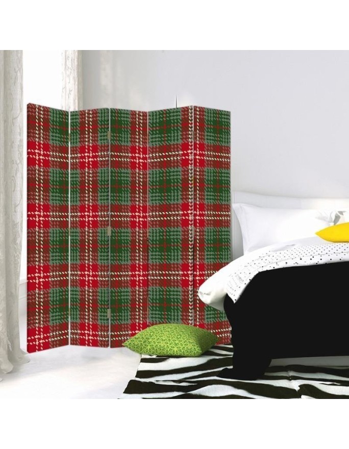 Bedroom divider - Red and green checkered | FEEBY