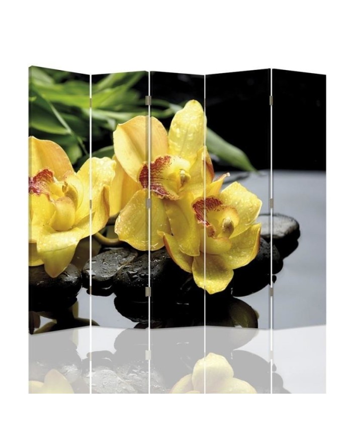 Decorative screen - Black of yellow orchid | FEEBY