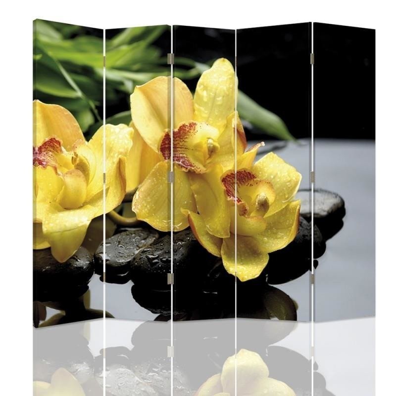 Decorative screen - Black of yellow orchid | FEEBY
