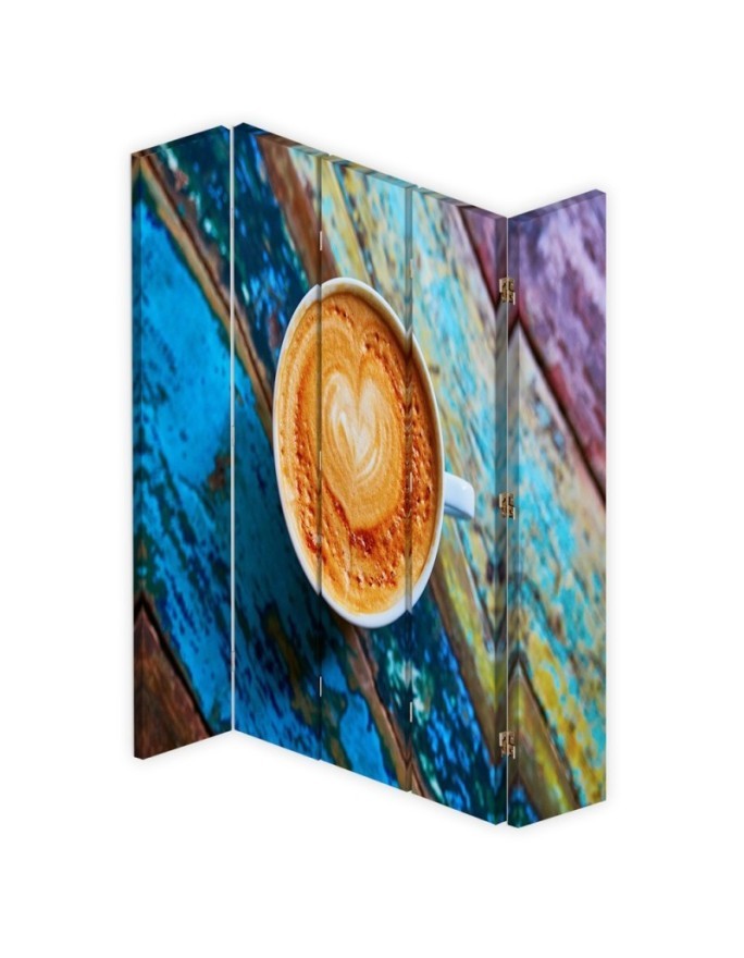 Living room divider - Coffee on a rustic table | FEEBY