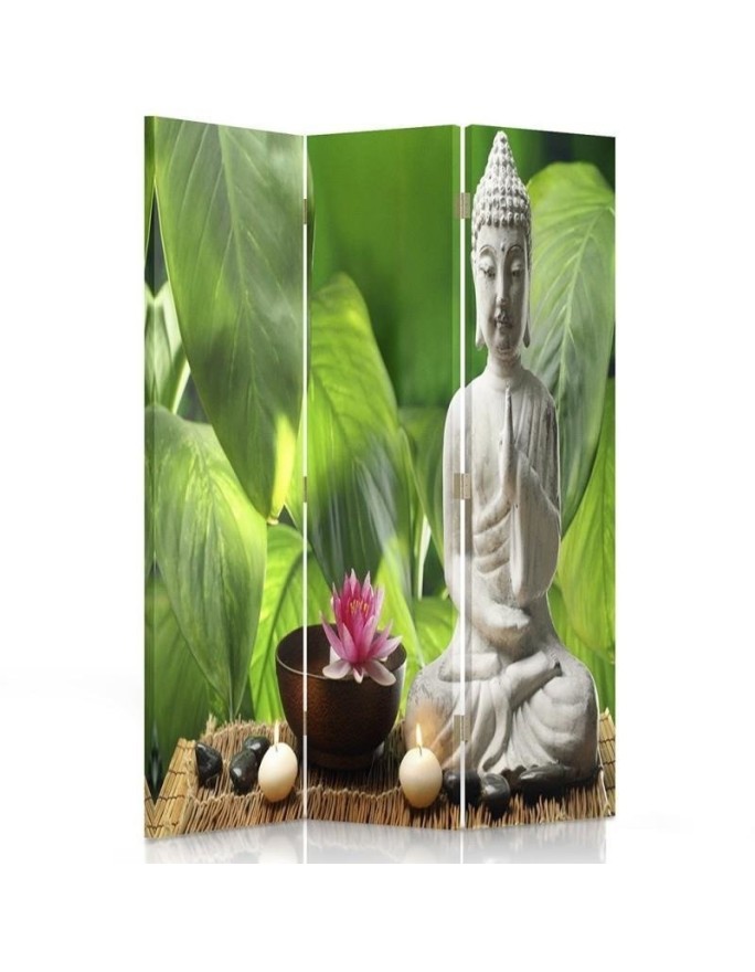 Practical room divider - Buddha on a background of leaves | FEEBY