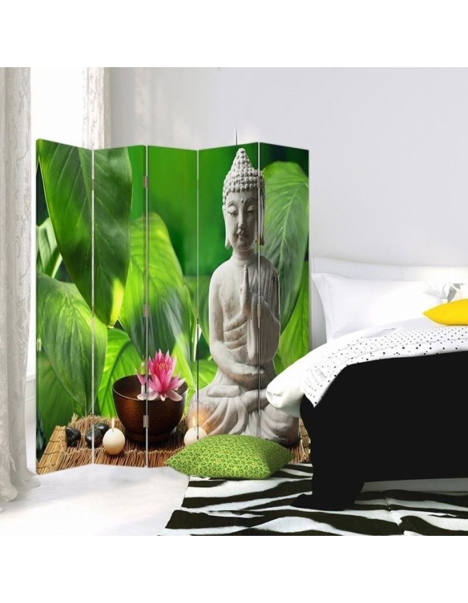 Practical room divider - Buddha on a background of leaves | FEEBY