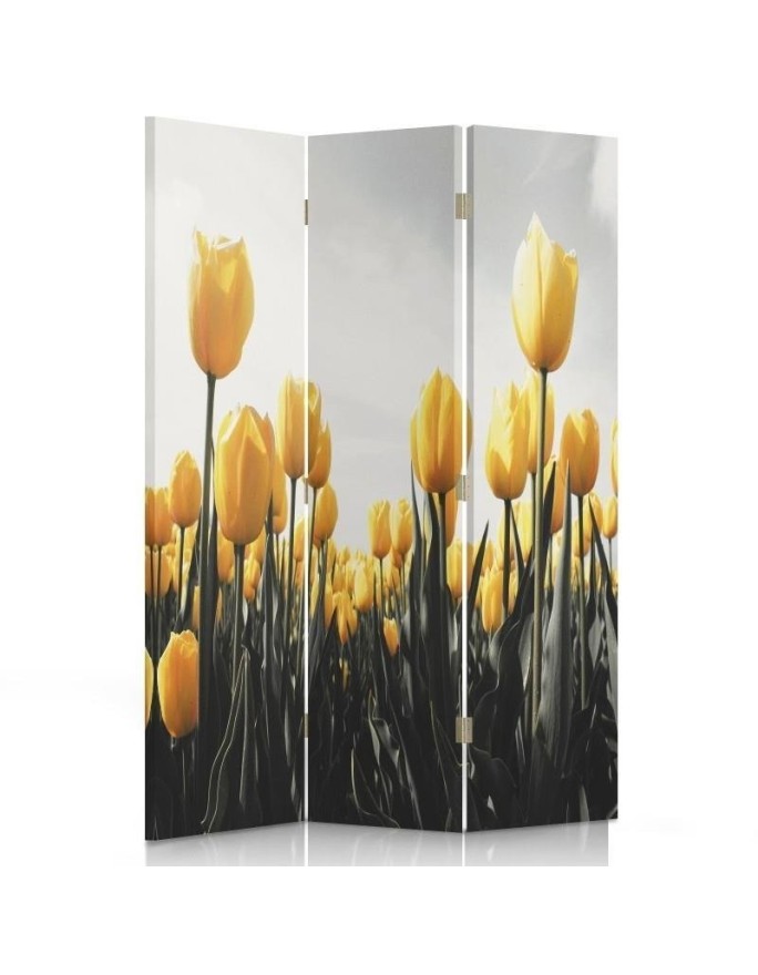 Bedroom divider - Meadow of yellow tulips | FEEBY