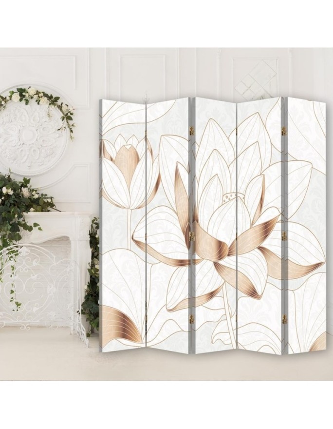 Bedroom divider - Lotus flower in beige | FEEBY