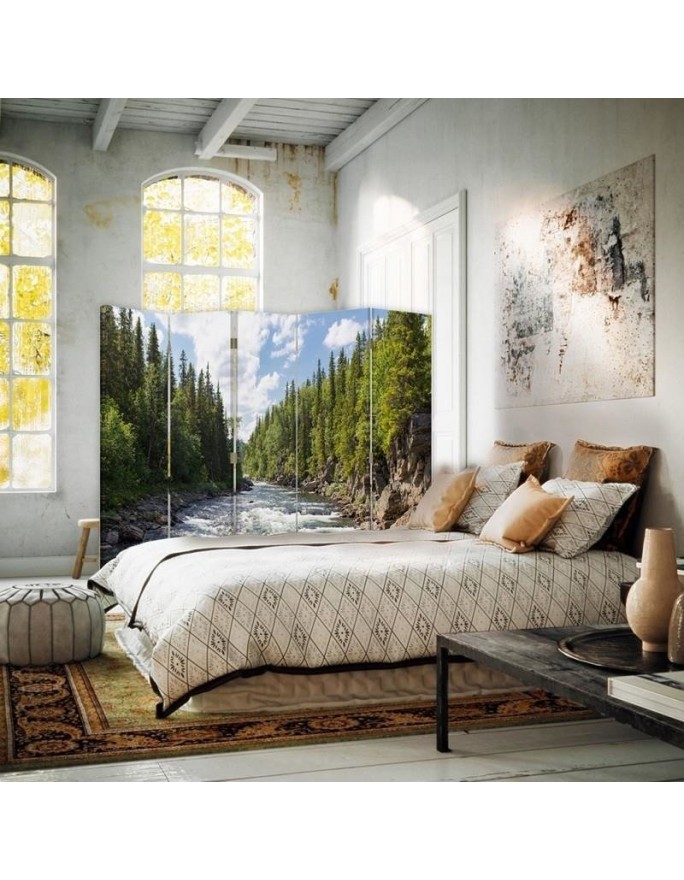 room divider - Rushing river in forest | FEEBY