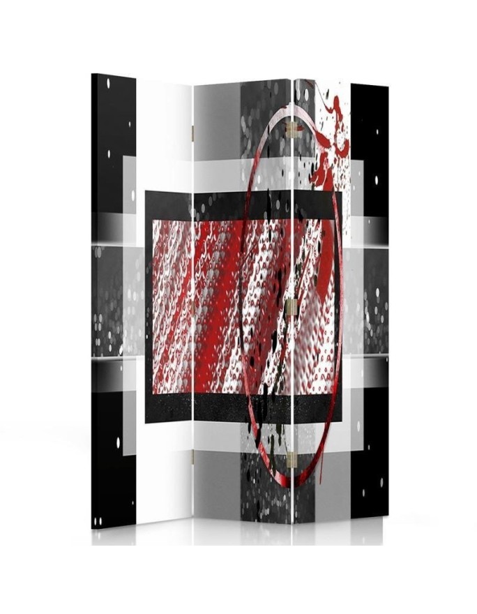 Modern room divider - Abstraction in black and red | FEEBY