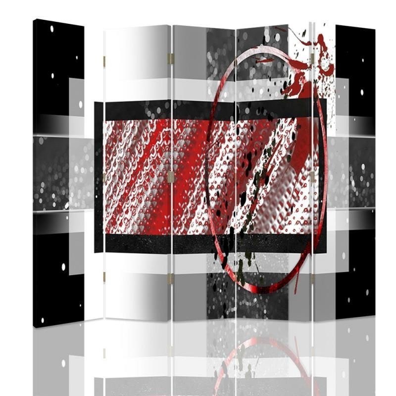Modern room divider - Abstraction in black and red | FEEBY