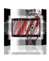Modern room divider - Abstraction in black and red | FEEBY