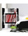 Modern room divider - Abstraction in black and red | FEEBY