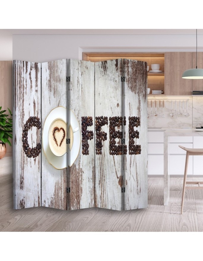 Kitchen screen - Coffee inscription made from coffee beans | FEEBY