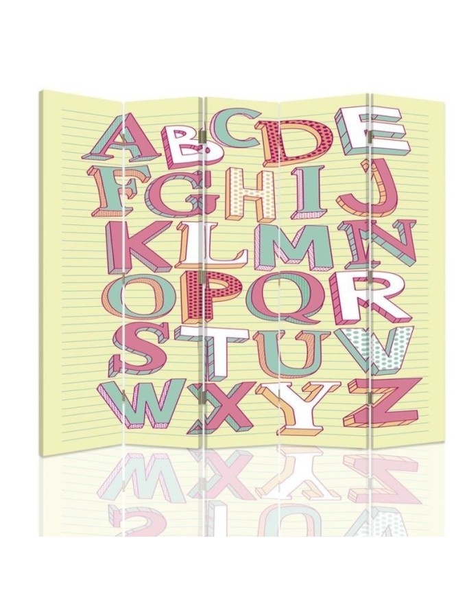 Children's room divider - Alphabet in pastels | FEEBY