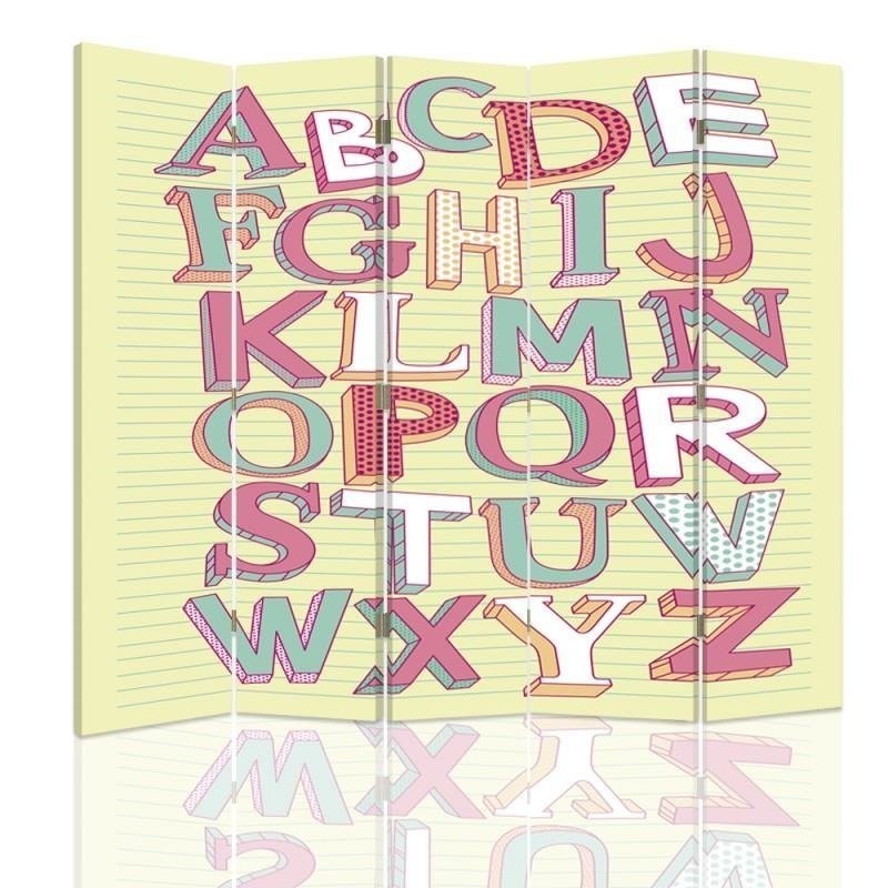 Children's room divider - Alphabet in pastels | FEEBY