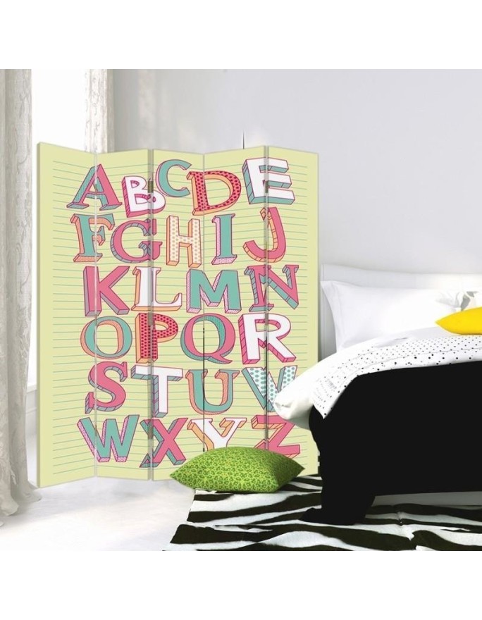 Children's room divider - Alphabet in pastels | FEEBY