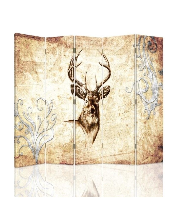 Multipart room divider - Deer in sepia | FEEBY