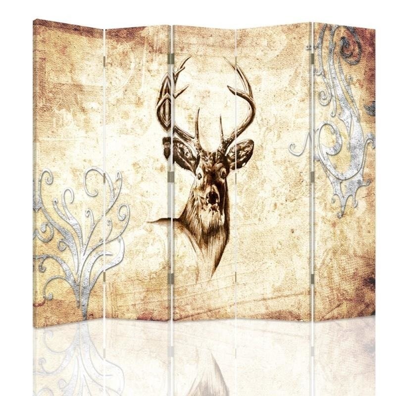Multipart room divider - Deer in sepia | FEEBY