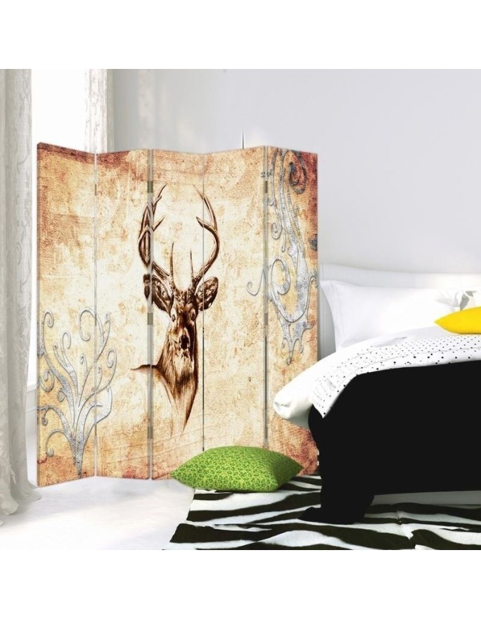 Multipart room divider - Deer in sepia | FEEBY