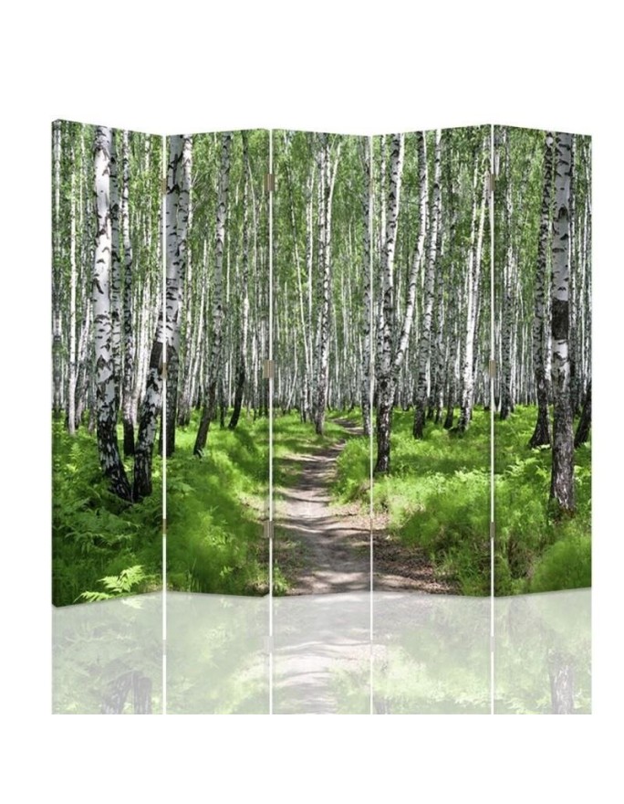 Living room divider - Path through a birch forest | FEEBY