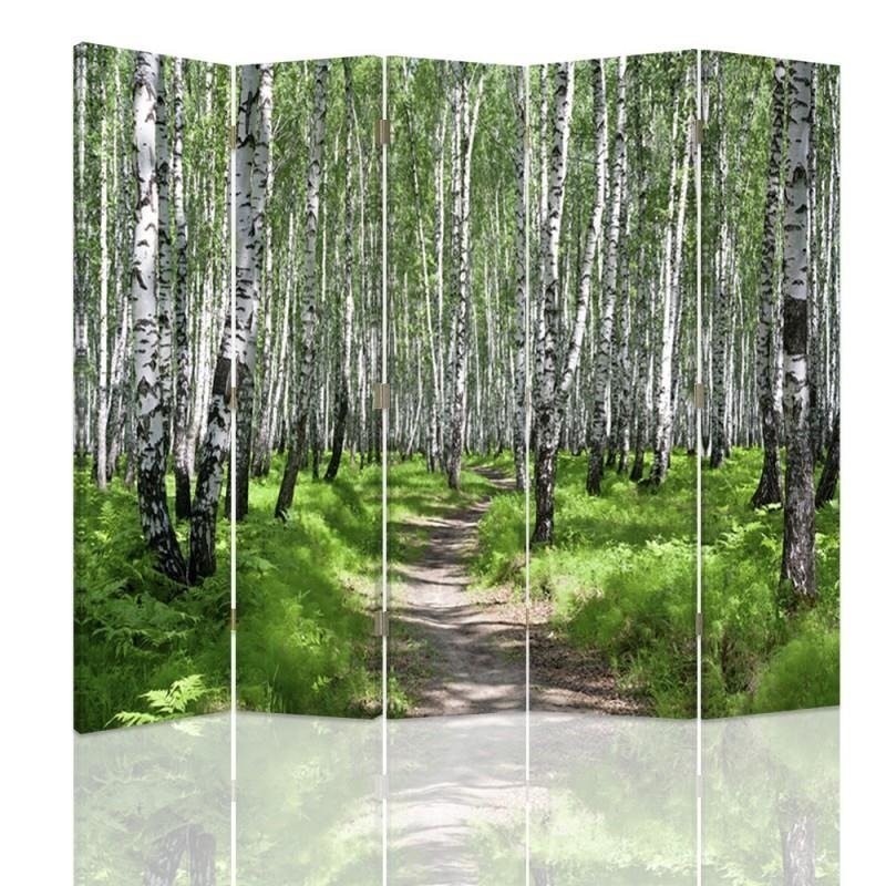 Living room divider - Path through a birch forest | FEEBY