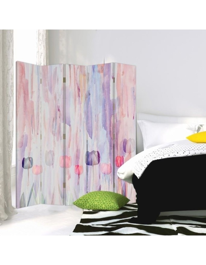 Room divider - Painted flowers in pastels | FEEBY