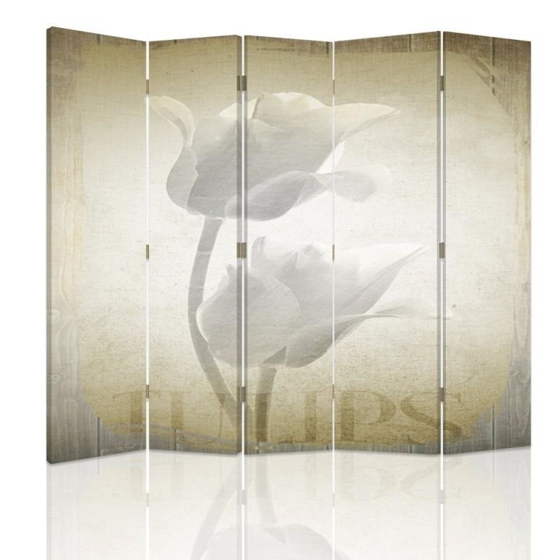 Modern room divider - Retro-style tulips | FEEBY