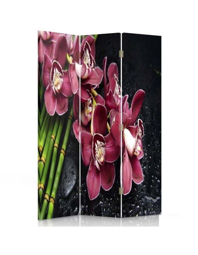 Double-sided screen - Orchid with bamboo | FEEBY
