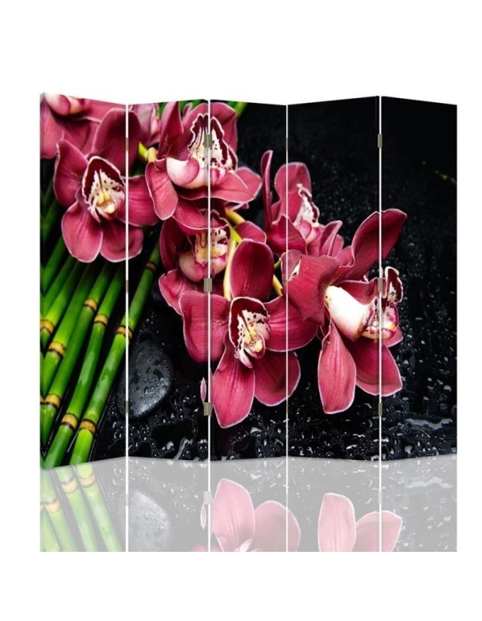 Double-sided screen - Orchid with bamboo | FEEBY