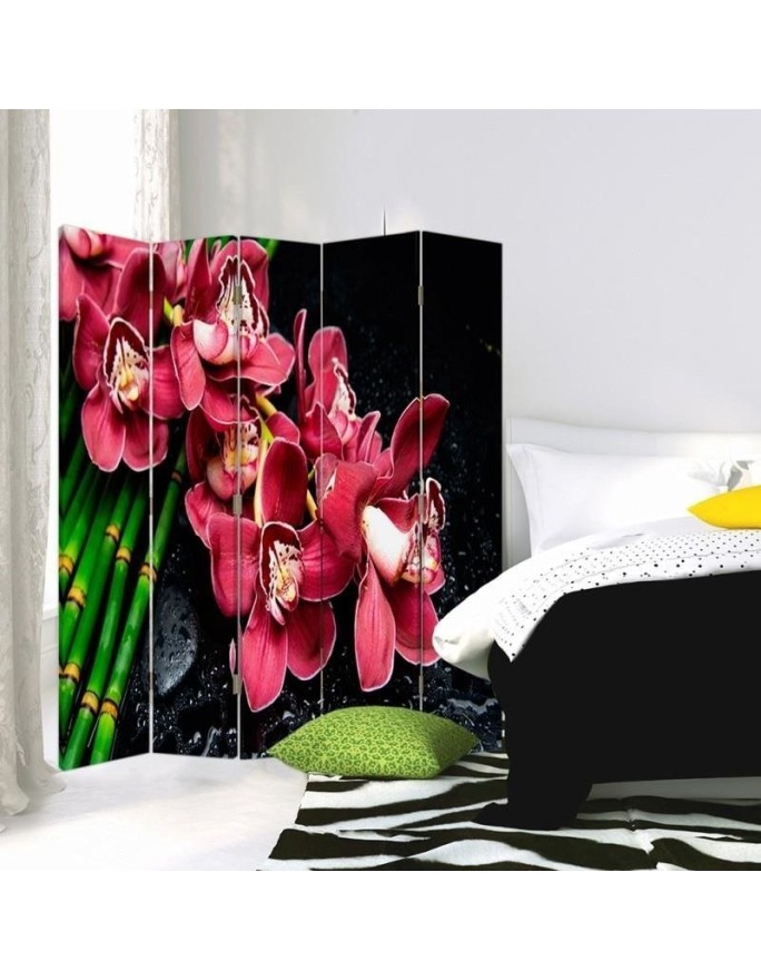Double-sided screen - Orchid with bamboo | FEEBY