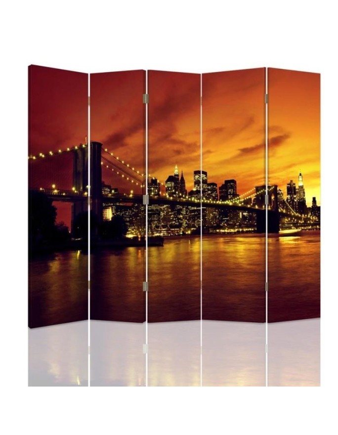 Room divider - Brooklyn Bridge and Manhattan at sunset | FEEBY