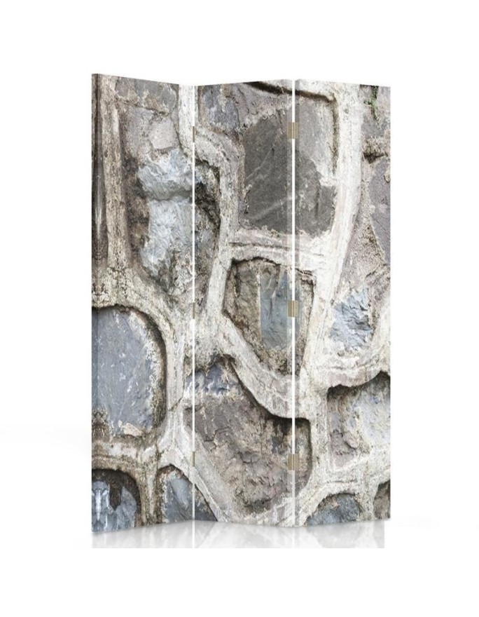 Practical bedroom divider - Grey stone wall | FEEBY