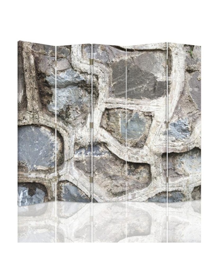 Practical bedroom divider - Grey stone wall | FEEBY