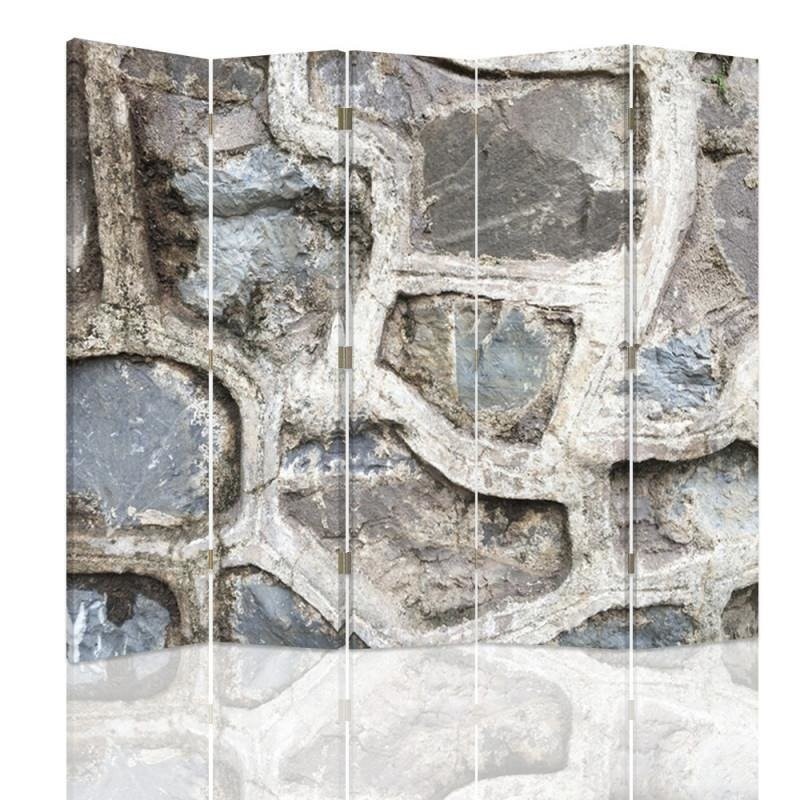 Practical bedroom divider - Grey stone wall | FEEBY