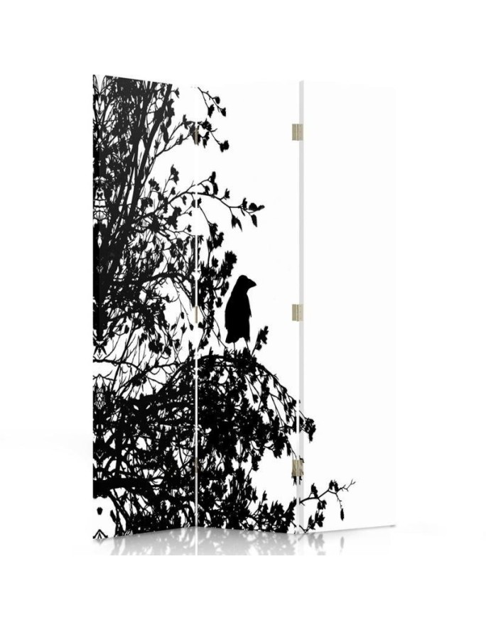 Decorative room divider - Black bird on a branch | FEEBY