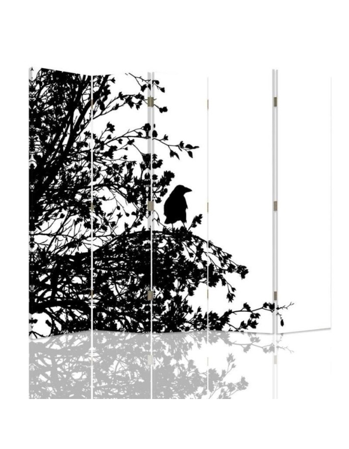 Decorative room divider - Black bird on a branch | FEEBY