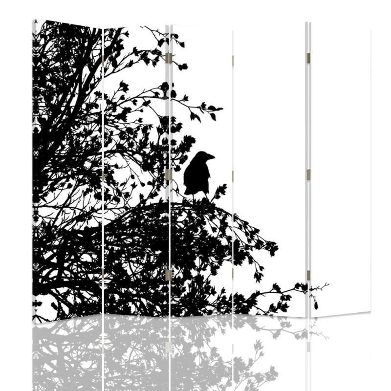 Decorative room divider - Black bird on a branch | FEEBY