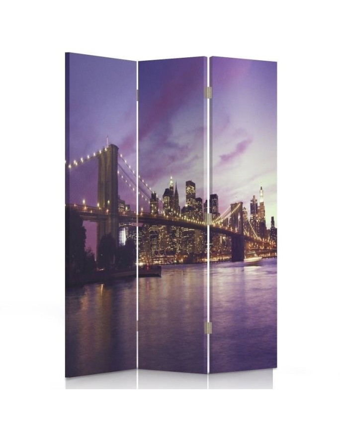 Multipart room divider - Manhattan submerged in purple | FEEBY