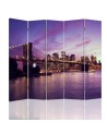 Multipart room divider - Manhattan submerged in purple | FEEBY