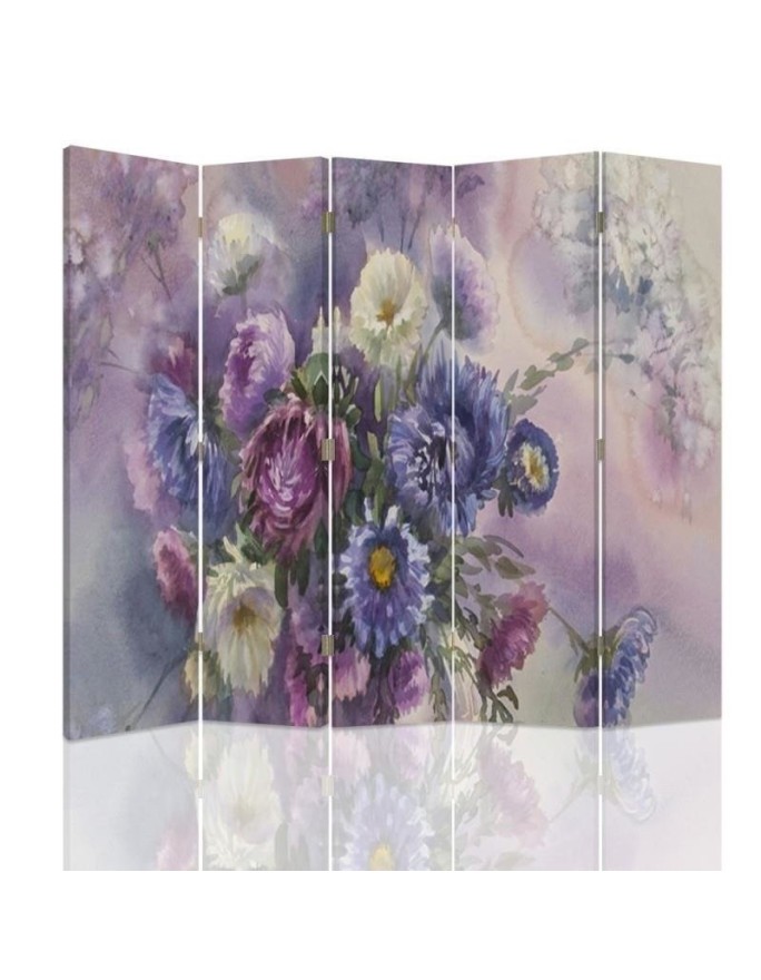 Practical living room divider - Purple bouquet of flowers | FEEBY